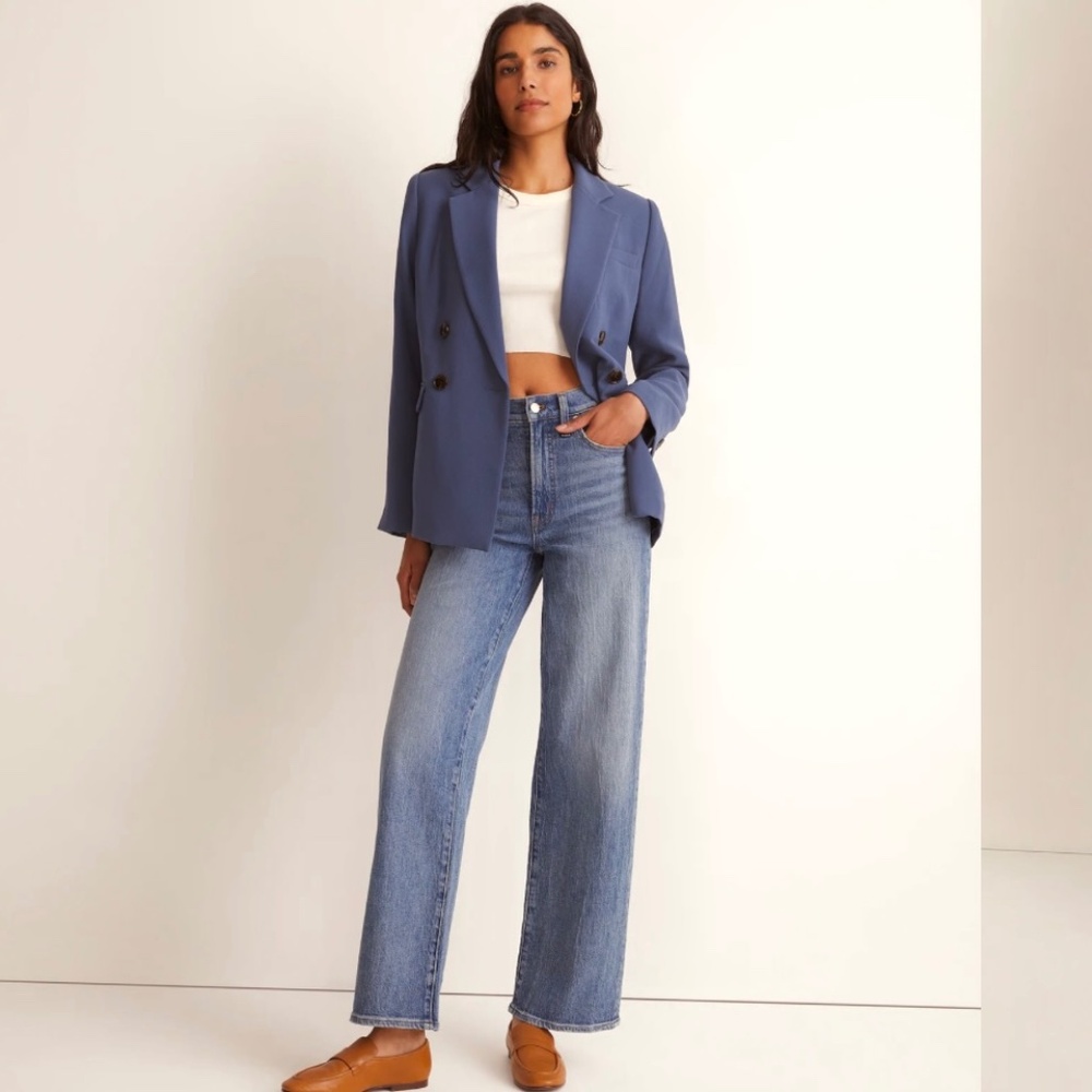 MADEWELL The Petite Perfect Vintage Wide Leg Jeans Blue Heathcote Wash